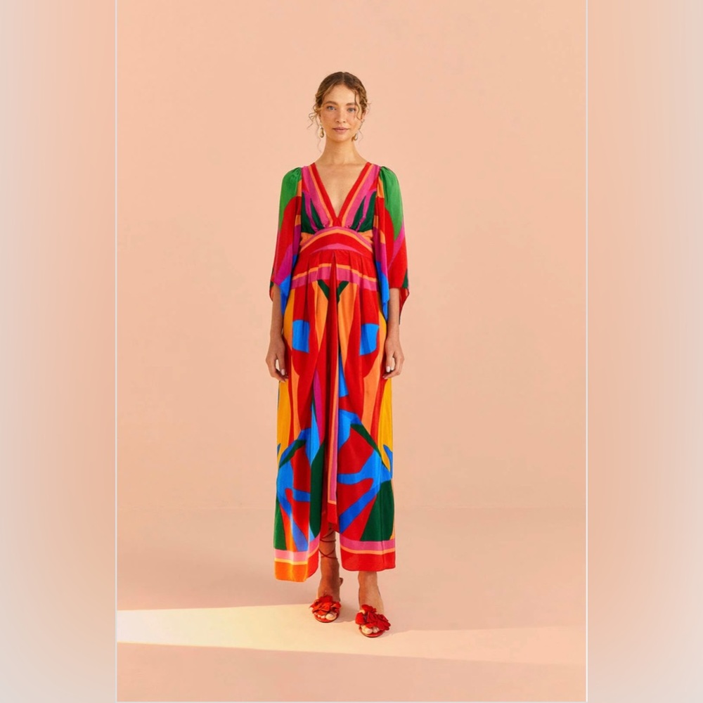 Large Farm Rio Red Multicolor Maxi Dress